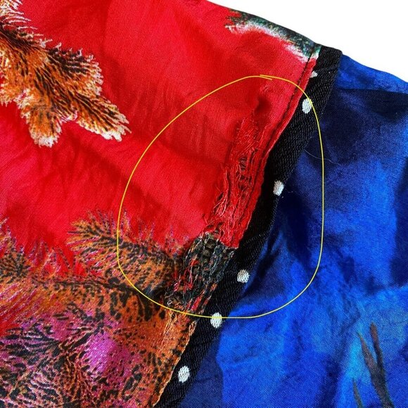 Calessa BOHO Colorful Floral Mixed Media Tiered Tunic Top Bell Sleeve XL #97N - Picture 6 of 9